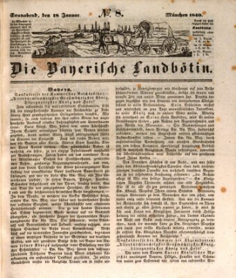 Bayerische Landbötin Samstag 18. Januar 1840