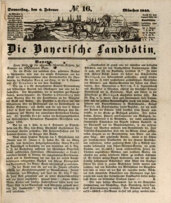 Bayerische Landbötin Donnerstag 6. Februar 1840