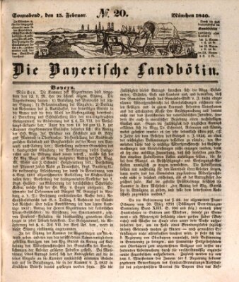 Bayerische Landbötin Samstag 15. Februar 1840