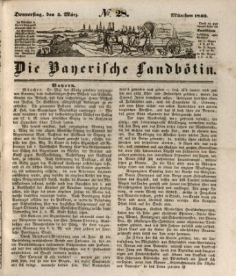 Bayerische Landbötin Donnerstag 5. März 1840