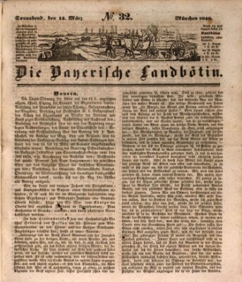 Bayerische Landbötin Samstag 14. März 1840