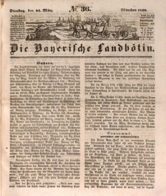 Bayerische Landbötin Dienstag 24. März 1840