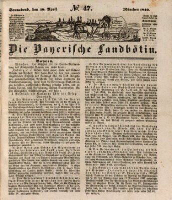 Bayerische Landbötin Samstag 18. April 1840