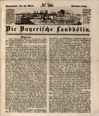 Bayerische Landbötin Samstag 25. April 1840