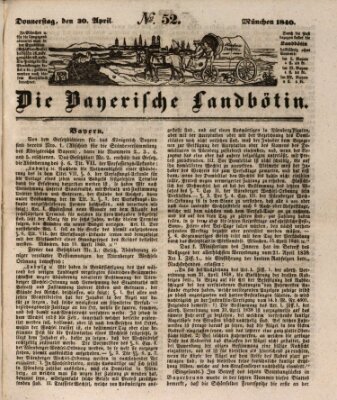 Bayerische Landbötin Donnerstag 30. April 1840