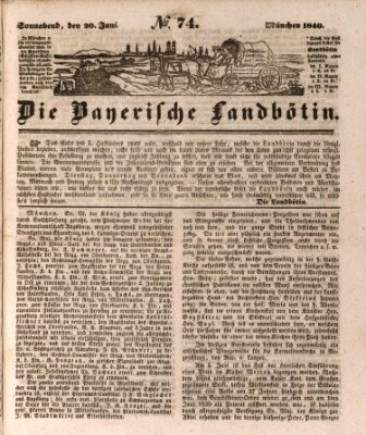 Bayerische Landbötin Samstag 20. Juni 1840