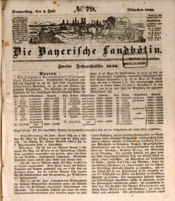 Bayerische Landbötin Donnerstag 2. Juli 1840