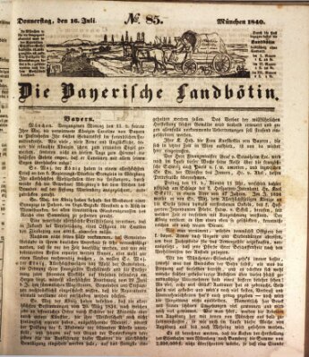 Bayerische Landbötin Donnerstag 16. Juli 1840