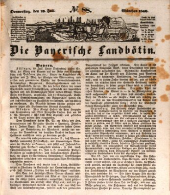 Bayerische Landbötin Donnerstag 23. Juli 1840