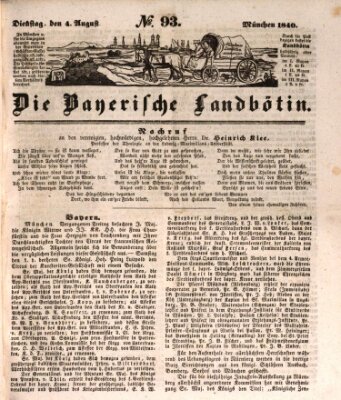 Bayerische Landbötin Dienstag 4. August 1840