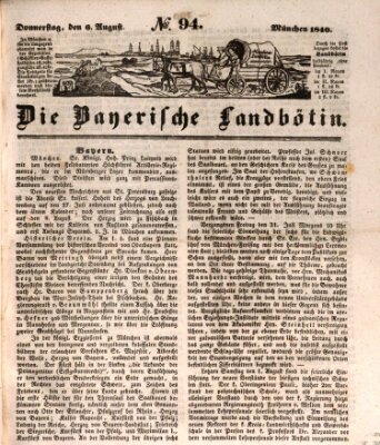 Bayerische Landbötin Donnerstag 6. August 1840