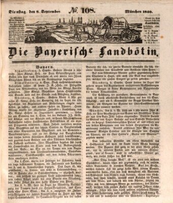 Bayerische Landbötin Dienstag 8. September 1840