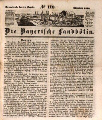 Bayerische Landbötin Samstag 12. September 1840