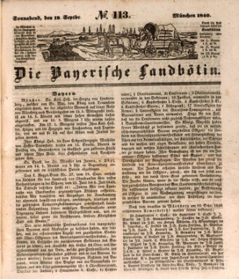 Bayerische Landbötin Samstag 19. September 1840