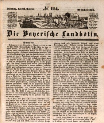 Bayerische Landbötin Dienstag 22. September 1840