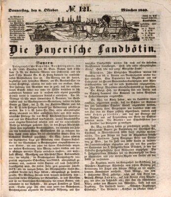 Bayerische Landbötin Donnerstag 8. Oktober 1840