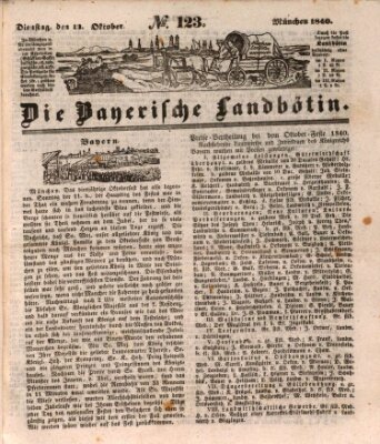 Bayerische Landbötin Dienstag 13. Oktober 1840