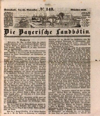 Bayerische Landbötin Samstag 28. November 1840