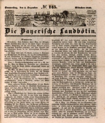 Bayerische Landbötin Donnerstag 3. Dezember 1840