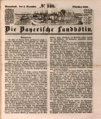 Bayerische Landbötin Samstag 5. Dezember 1840