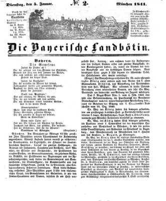 Bayerische Landbötin Dienstag 5. Januar 1841