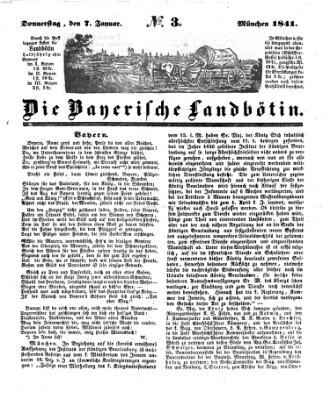 Bayerische Landbötin Donnerstag 7. Januar 1841