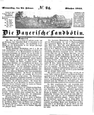 Bayerische Landbötin Donnerstag 25. Februar 1841