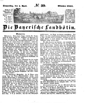 Bayerische Landbötin Donnerstag 1. April 1841