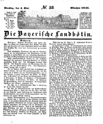 Bayerische Landbötin Dienstag 4. Mai 1841