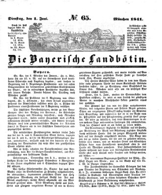 Bayerische Landbötin Dienstag 1. Juni 1841