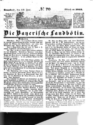 Bayerische Landbötin Samstag 12. Juni 1841