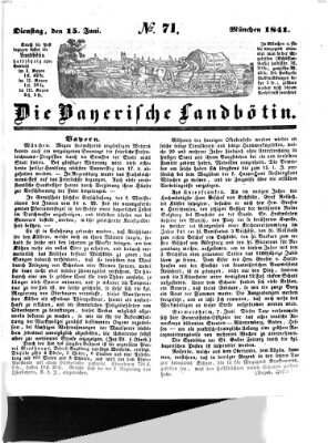 Bayerische Landbötin Dienstag 15. Juni 1841