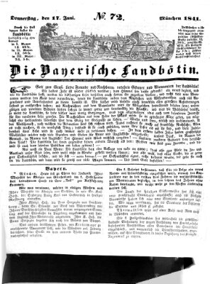 Bayerische Landbötin Donnerstag 17. Juni 1841