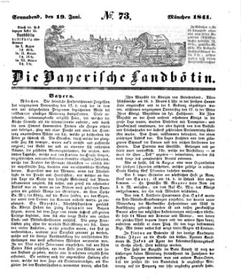 Bayerische Landbötin Samstag 19. Juni 1841