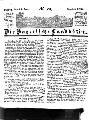 Bayerische Landbötin Dienstag 22. Juni 1841