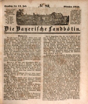 Bayerische Landbötin Dienstag 13. Juli 1841