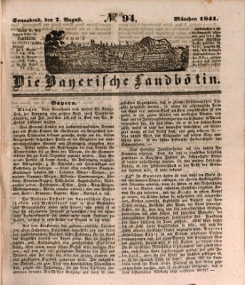 Bayerische Landbötin Samstag 7. August 1841