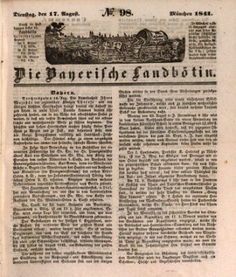 Bayerische Landbötin Dienstag 17. August 1841