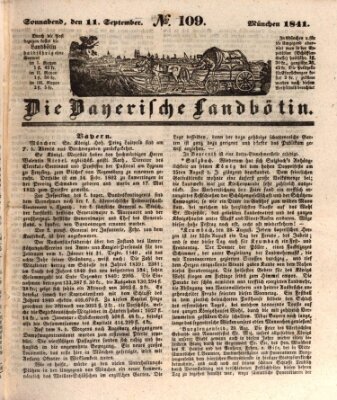 Bayerische Landbötin Samstag 11. September 1841