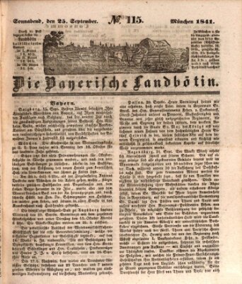 Bayerische Landbötin Samstag 25. September 1841