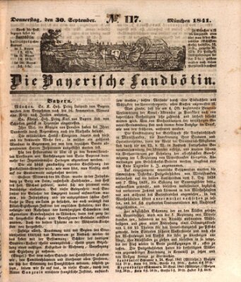 Bayerische Landbötin Donnerstag 30. September 1841