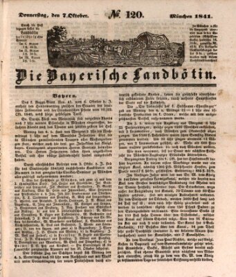 Bayerische Landbötin Donnerstag 7. Oktober 1841