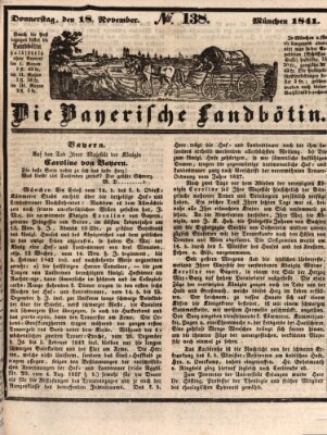 Bayerische Landbötin Donnerstag 18. November 1841