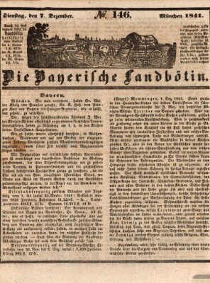 Bayerische Landbötin Dienstag 7. Dezember 1841