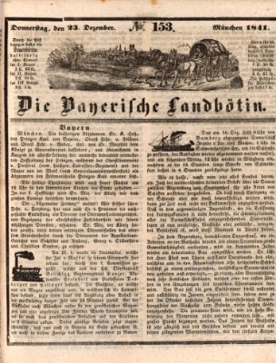 Bayerische Landbötin Donnerstag 23. Dezember 1841