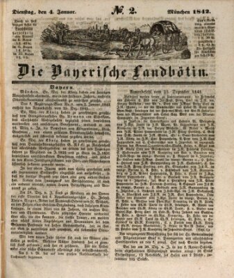 Bayerische Landbötin Dienstag 4. Januar 1842