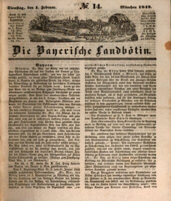 Bayerische Landbötin Dienstag 1. Februar 1842