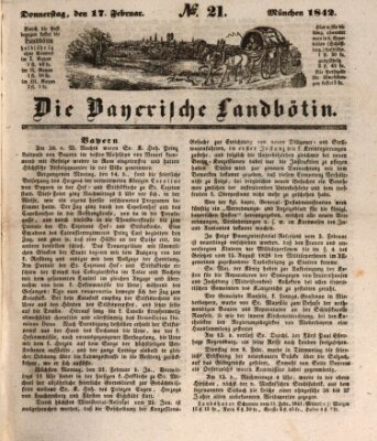 Bayerische Landbötin Donnerstag 17. Februar 1842