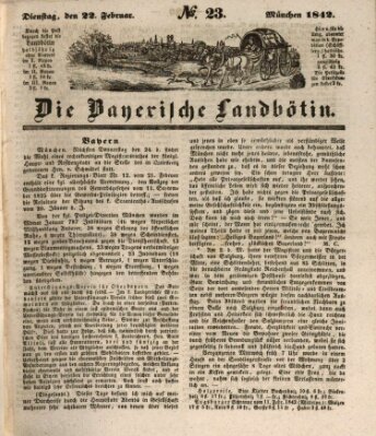 Bayerische Landbötin Dienstag 22. Februar 1842
