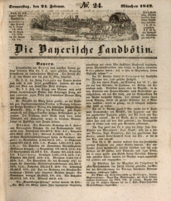 Bayerische Landbötin Donnerstag 24. Februar 1842